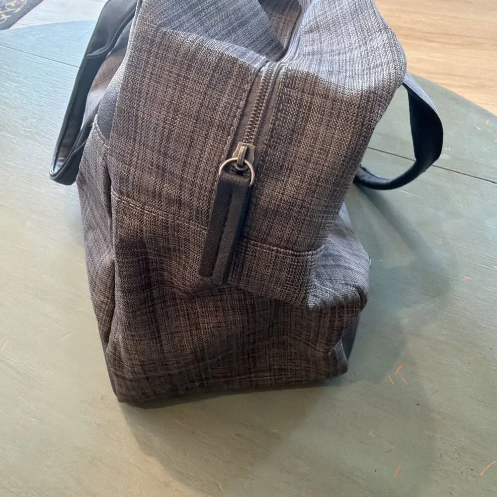 John‎ Varvatos Gray & Black Weekender Gym Travel Duffle Bag Carry On